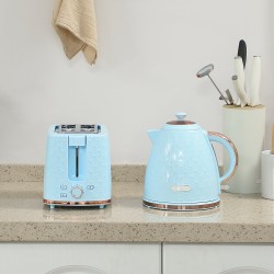 HOMCOM Kettle & 2-Slice Toaster Set | Auto Shut-Off — Light Blue