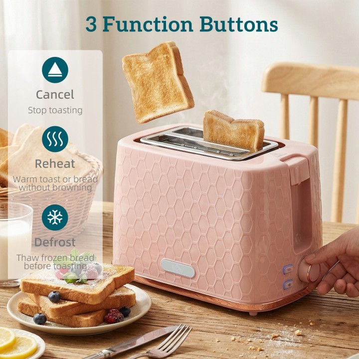 HOMCOM Kettle & 2-Slice Toaster Set | Auto Shut-Off — Light Pink