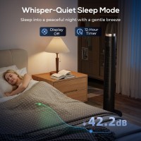 Ventilatore a torre HOMCOM con controllo tramite app WiFi, ventilatore da pavimento con 3 Velocità 4 Modalità, 12 Timer ore e lu
