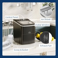 HOMCOM 12kg Benkeplate isbitmaskin, med øse - Svart