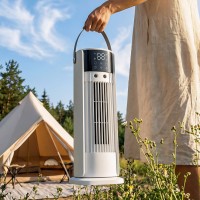 HOMCOM tårnventilator til soveværelset, 16 Tommers tågebordventilator med jævnstrømsmotor, 3 Hastigheder, 90° Oscillation, 10H T