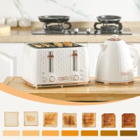 HOMCOM Vattenkokare & 4-Skivor Brödrost Set | Snabbkokande — Vit