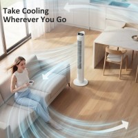 HOMCOM Turmventilator mit WiFi-App-Steuerung Standventilator Bodenkühlventilator Fernbedienung 101.8 cm Weiß