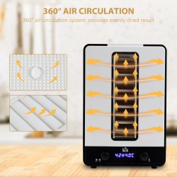HOMCOM 11-Disidratatore alimentare a vassoi, 40-70℃ Temperatura e timer