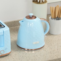 Bollitore HOMCOM & 2-Set Tostapane a Due Fessure | Spegnimento Automatico — Azzurro