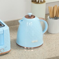 HOMCOM Kettle & 2-Slice Toaster Set | Auto Shut-Off — Light Blue