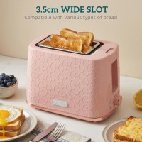 HOMCOM Hervidor & 2-Set de Tostadora de Ranuras | Apagado Automático — Rosa Claro
