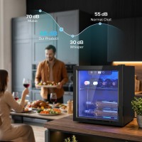 HOMCOM 12-Cantinetta vini da bottiglia | 36L, Porta in vetro, LED — Nero