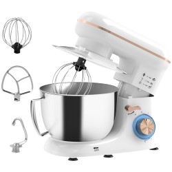 HOMCOM 1300W Køkkenstandmixer, med tilbehør - Hvid