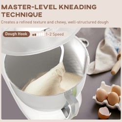 HOMCOM 1300W Keukenstandmixer, met accessoires - Wit