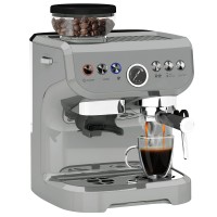 HOMCOM 15-Bar-Kaffeemaschine | Mühle, Dampfgarer — Silber