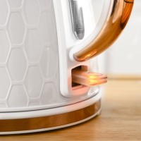 Bouilloire HOMCOM & 4-Ensemble grille-pain à tranches | Ébullition rapide — Blanc