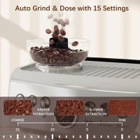 HOMCOM 15-Bar Coffee Machine | Grinder, Steamer — Silver