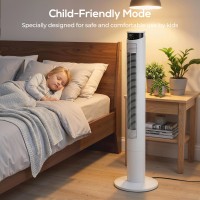 Ventilador de torre HOMCOM con control WiFi, ventilador de pie de pie con control remoto 116 cm blanco