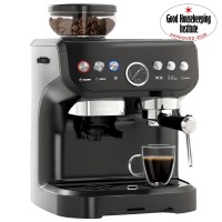 HOMCOM 15-Bar kaffemaskine | Kværn, damper — Sort