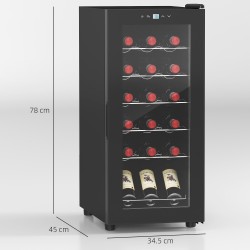 HOMCOM 18-Cave à vin étroite pour bouteilles, avec lumières - Noir