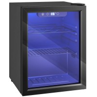 HOMCOM 16-Bottle Wine Cooler | 48L, Glass Door, LED — Black