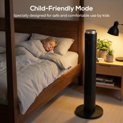 Ventilatore a torre HOMCOM con controllo tramite app WiFi, ventilatore da pavimento con 3 Velocità 4 Modalità, 12 Timer ore e lu