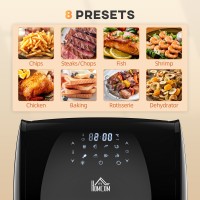 HOMCOM 12L Air Fryer Oven | 8-in-1, Rotisserie, 1800W — Black