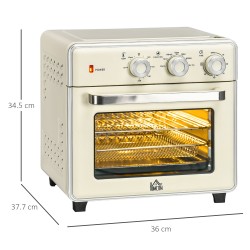 HOMCOM 20L Mini elektrisk ovn | 7 Funksjoner, Air Fry — Krem