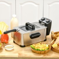 HOMCOM 3L Friggitrice | Temperatura regolabile, Timer, 2000W