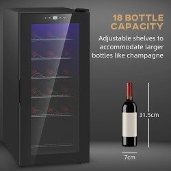 HOMCOM 18-Cave à vin étroite pour bouteilles, avec lumières - Noir