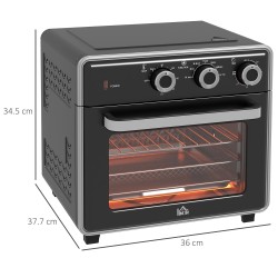 HOMCOM 20L Mini Convection Oven with Air Fry | 7-in-1 — Black