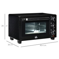 HOMCOM 21L Mini Bordovn | To niveauer, Timer — Sort