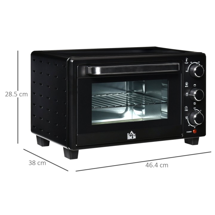 HOMCOM 21L Mini Countertop Oven | Dual Tier, Timer — Black