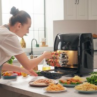 HOMCOM 12L Air Fryer Oven | 8-in-1, Rotisserie, 1800W — Black