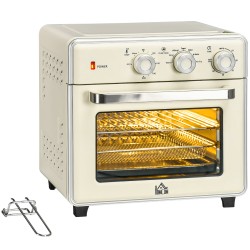 HOMCOM 20L Mini elektrisk ugn | 7 Funktioner, Air Fry — Kräm