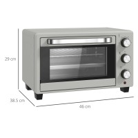 HOMCOM 21L Mini Bänkugn | Dubbel nivå, Timer — Silver