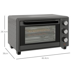 HOMCOM 21L Mini Countertop Oven | Dual Tier, Timer — Grey