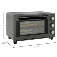 HOMCOM 21L Mini Countertop Oven | Dual Tier, Timer — Grey