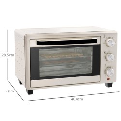 HOMCOM 21L Mini Countertop Oven | Dual Tier, Timer — White
