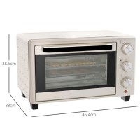 HOMCOM 21L Mini-Tischbackofen | Doppelter Einschub, Timer — Weiß