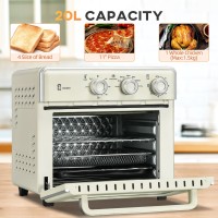 HOMCOM 20L Mini elektrisk ugn | 7 Funktioner, Air Fry — Kräm