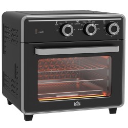 HOMCOM 20L Mini Convection Oven with Air Fry | 7-in-1 — Black