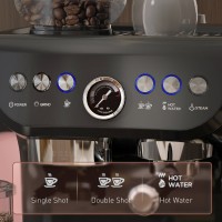 HOMCOM 15-Macchina da caffè bar | Macinino, vaporizzatore — Nero