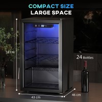 HOMCOM 24-Pulloviinikaappi | 68L, Vapaasti seisova — musta