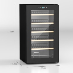 HOMCOM 24-Vinoteca para Botellas | 65L, Pantalla Táctil — Negro