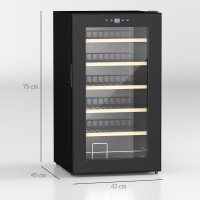 HOMCOM 24-Bottle Wine Fridge | 65L, Touch Screen — Black