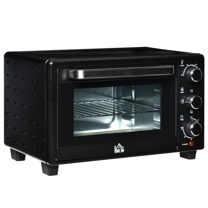 HOMCOM 21L Mini Countertop Oven | Dual Tier, Timer — Black