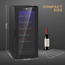 HOMCOM 18-Cave à vin étroite pour bouteilles, avec lumières - Noir