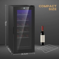 HOMCOM 18-Cantinetta vini stretta per bottiglie, con luci - Nero