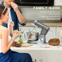 HOMCOM 1300W Küchenstandmixer, mit Zubehör - Silber
