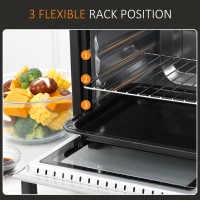 HOMCOM 16L Mini Countertop Oven | 1400W, Timer — Black/Silver