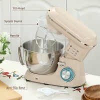HOMCOM 1300W Keukenmixer met accessoires - Beige
