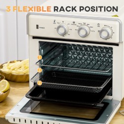 HOMCOM 20L Mini Four Électrique | 7 Fonctions, Air Fry — Crème
