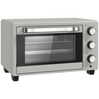 HOMCOM 21L Mini Four de Comptoir | Double Niveau, Minuteur — Argent